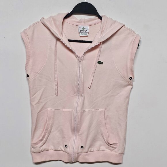 Lacoste Jackets & Blazers - Lacoste Sport Hooded Fleece Pink Vest 40/Med